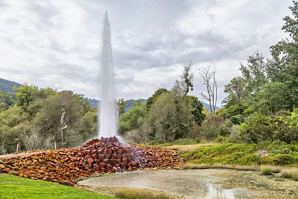 Start of erruption of Andernach Geyser - the world's tallest cold water geyser (up to 50-60 meters)