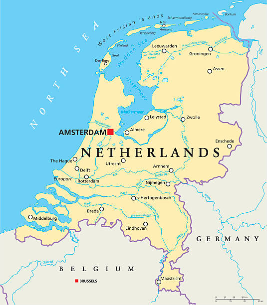 holandia polityczna mapy - netherlands stock illustrations