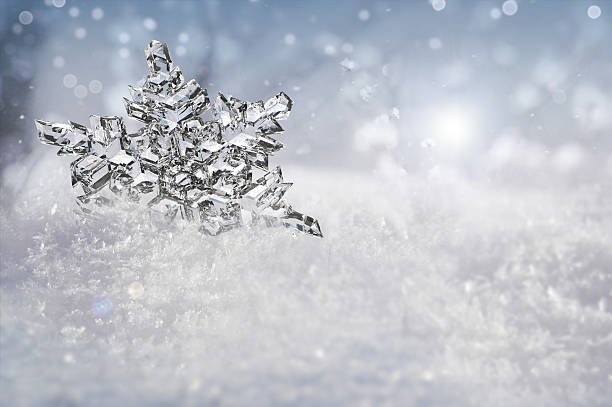 istock Beautiful snowflake on real snow outdoors. Winter holidays concept 519456285