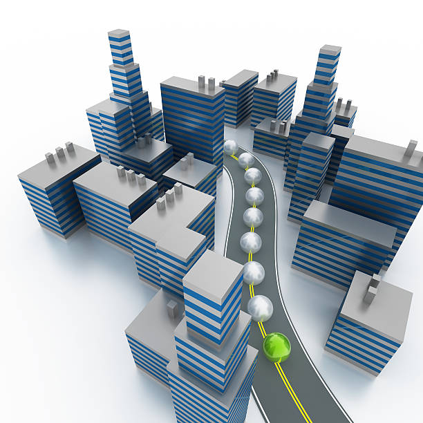 istock 3d conceptual city with spheres 519456795