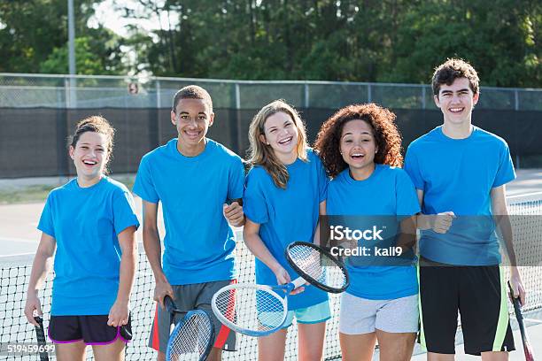 High School Tennis Team Stock Photo - Download Image Now - Tennis, Teenager, Group Of People