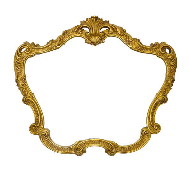 istock Gold vintage frame isolated on white background 519460205
