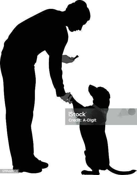 Good Dog Stock Illustration - Download Image Now - Dog, In Silhouette, Handshake