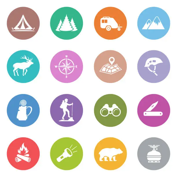 Vector illustration of Camping Icon Set