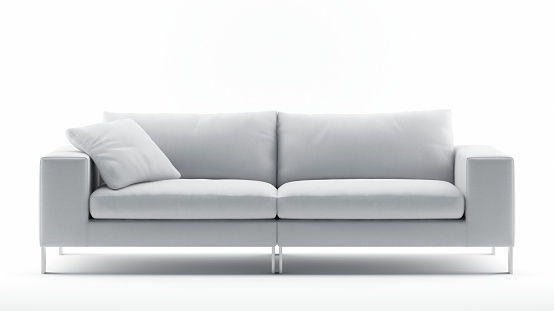 White Sofa with Pillow isolated on White