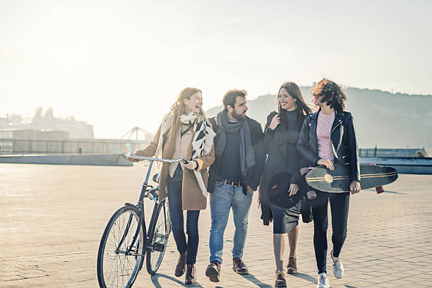 istock Four friends hanging around the city 519463050