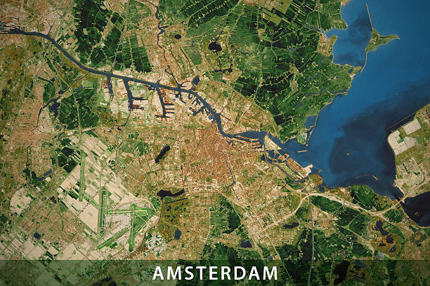 istock Amsterdam City Topographic Map Natural Color 519464038