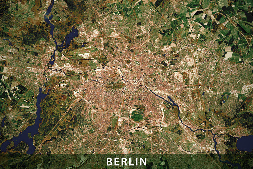 Berlin City Topographic Map Natural Color