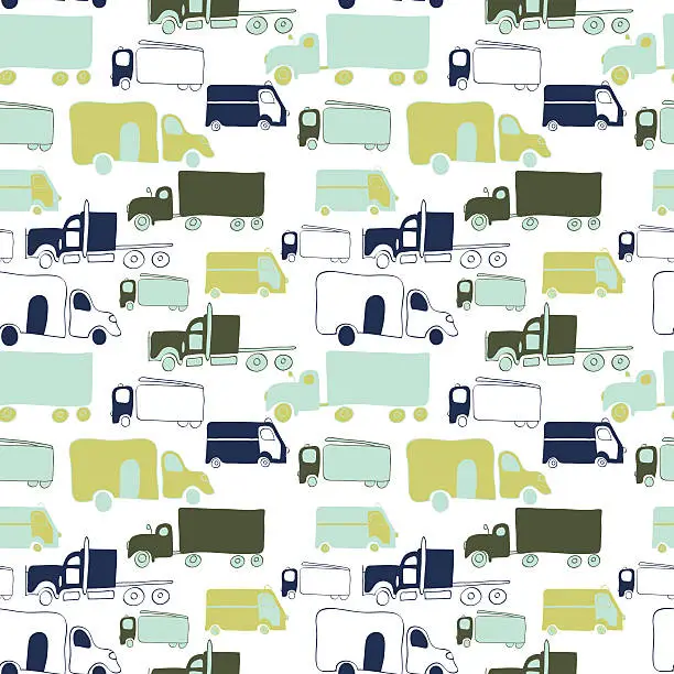 Vector illustration of white and green transport