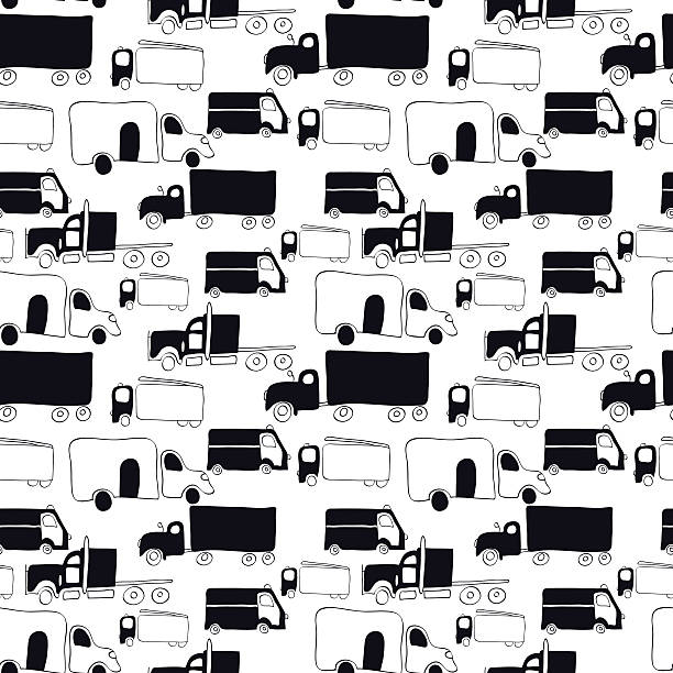 illustrations, cliparts, dessins animés et icônes de noir et blanc de transport - terrain de mobile homes