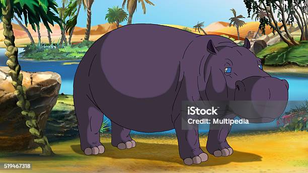 African Hippo Stock Illustration - Download Image Now - Africa, Animal, Animal Wildlife