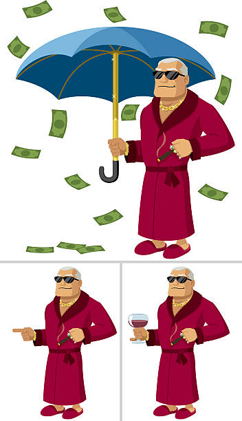 Rich Man Stock Illustration - Download Image Now - Senior Men, Umbrella, Bathrobe - iStock Rich Man Stock Illustration - Download Image Now - Senior Men, Umbrella, Bathrobe - iStock