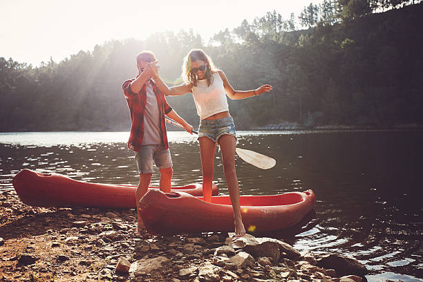 istock Couple after the canoe ride 519467938