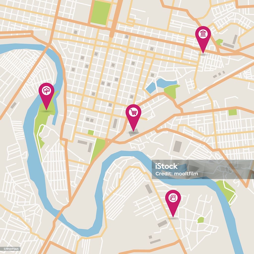 Vector City Maps Vector City Map Stock Illustration - Download Image Now - Abstract ...