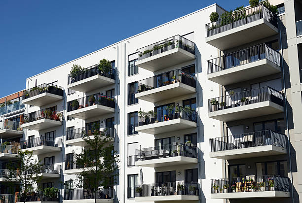 Free Stock Photo of Modern white apartment building with repetitive ...
