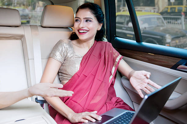 istock Businesswoman working in a car 519469836