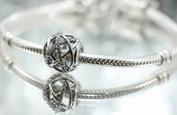 istock Round silver jewelery bracelet 519470014