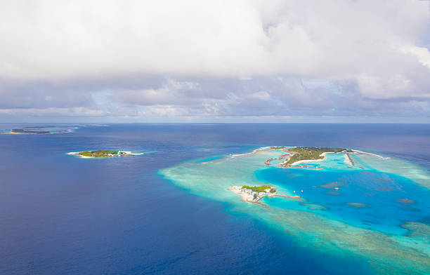 istock Aerial view on Maldives island, Raa atol 519471284