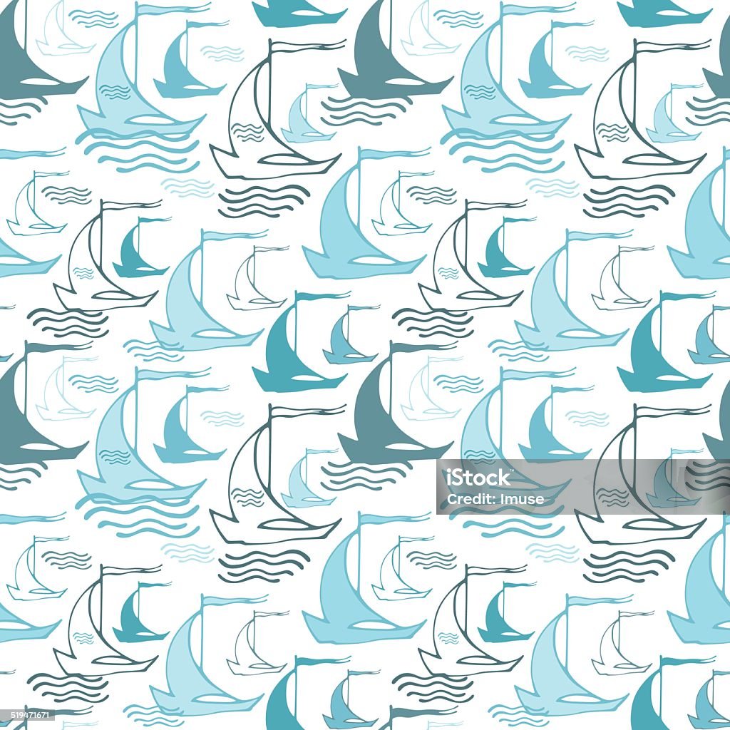 Seamless nautical pattern with ships Vector illustration. Template for decoration and design Abstract stock vector