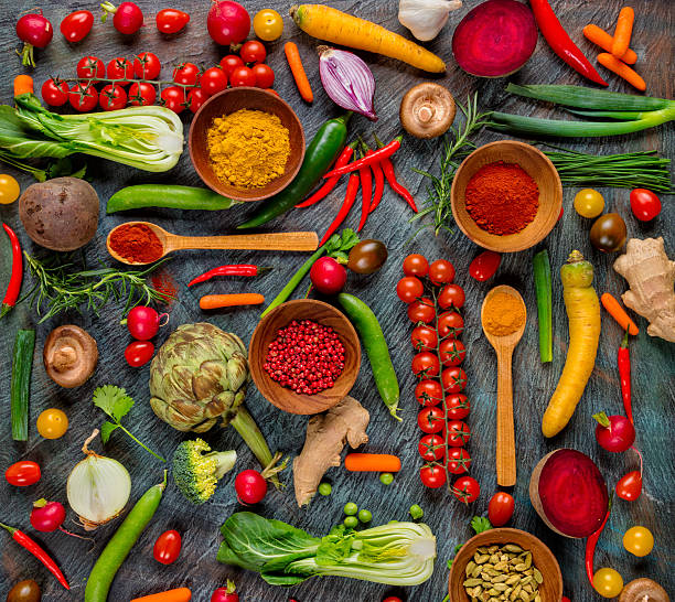 istock Collection of fresh vegetables on stone 519474716