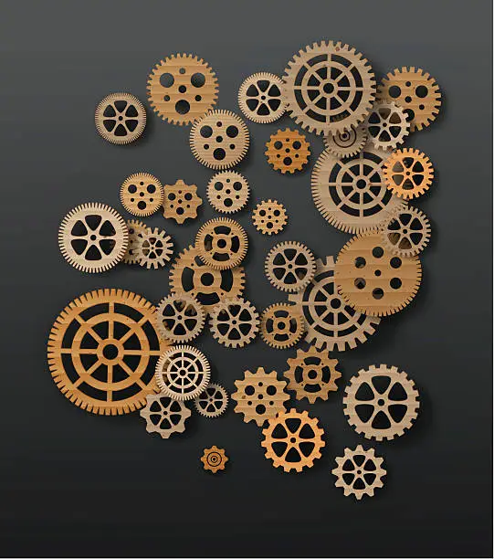 Vector illustration of gearwheel mechanism background. Vector illustration