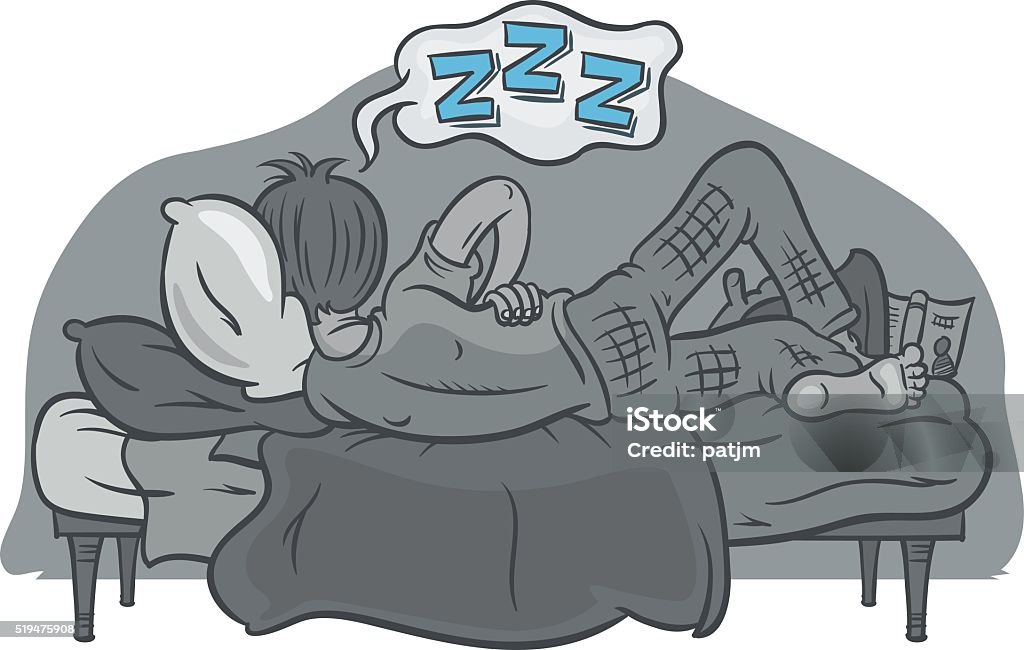 Uncomfortable Contorted Uncomfortable Sleep Stock Illustration - Download Image Now ...