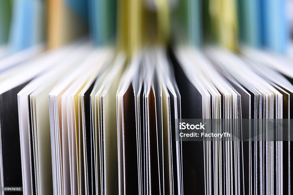 Edge of open book pages Closeup of the edge of open book pages Document Stock Photo