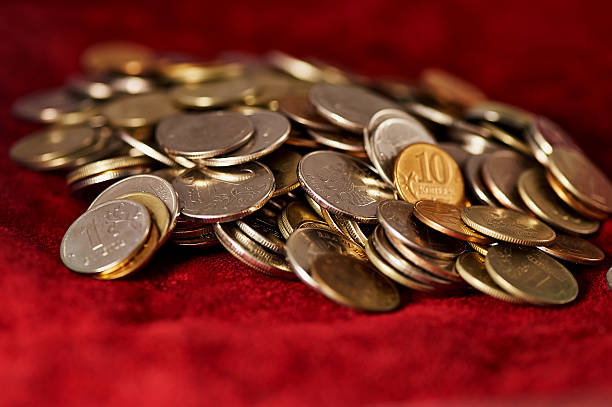 istock Russian coins on a background of suede 519476230