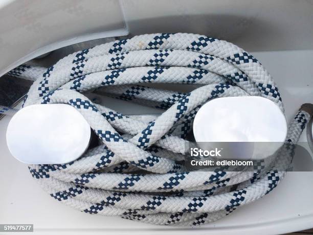 Marine Knot Cleat Hitch Stock Photo - Download Image Now - Blue, Boat Deck, Cleat