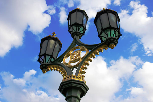 Street  Lamppost at Westminster Bridge London. stock photo