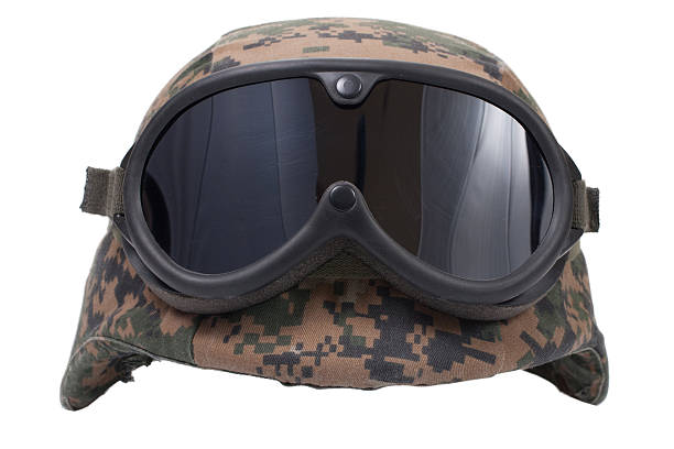 istock us marines kevlar helmet with camouflage cover and protective goggles 519485995