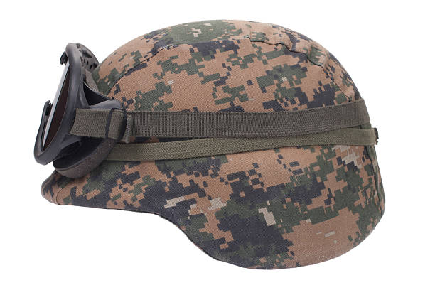 istock us marines kevlar helmet with camouflage cover and protective goggles 519486049