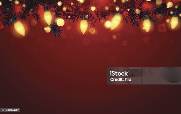 Ilustración de Fondo De Luces De Navidad y más Vectores Libres de Derechos de Luz de Navidad - Luz de Navidad, Navidad, Guirnalda - Decoración