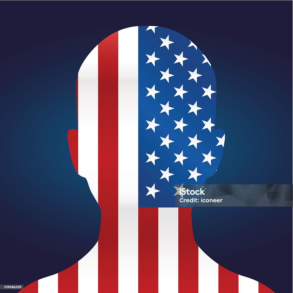 Cabezal con bandera de los Estados Unidos - arte vectorial de Abstracto libre de derechos