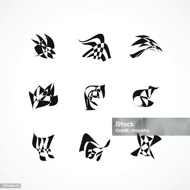 Set Of Abstract Black And White Pattern Icon For Design Stock Illustration - Download Image Now