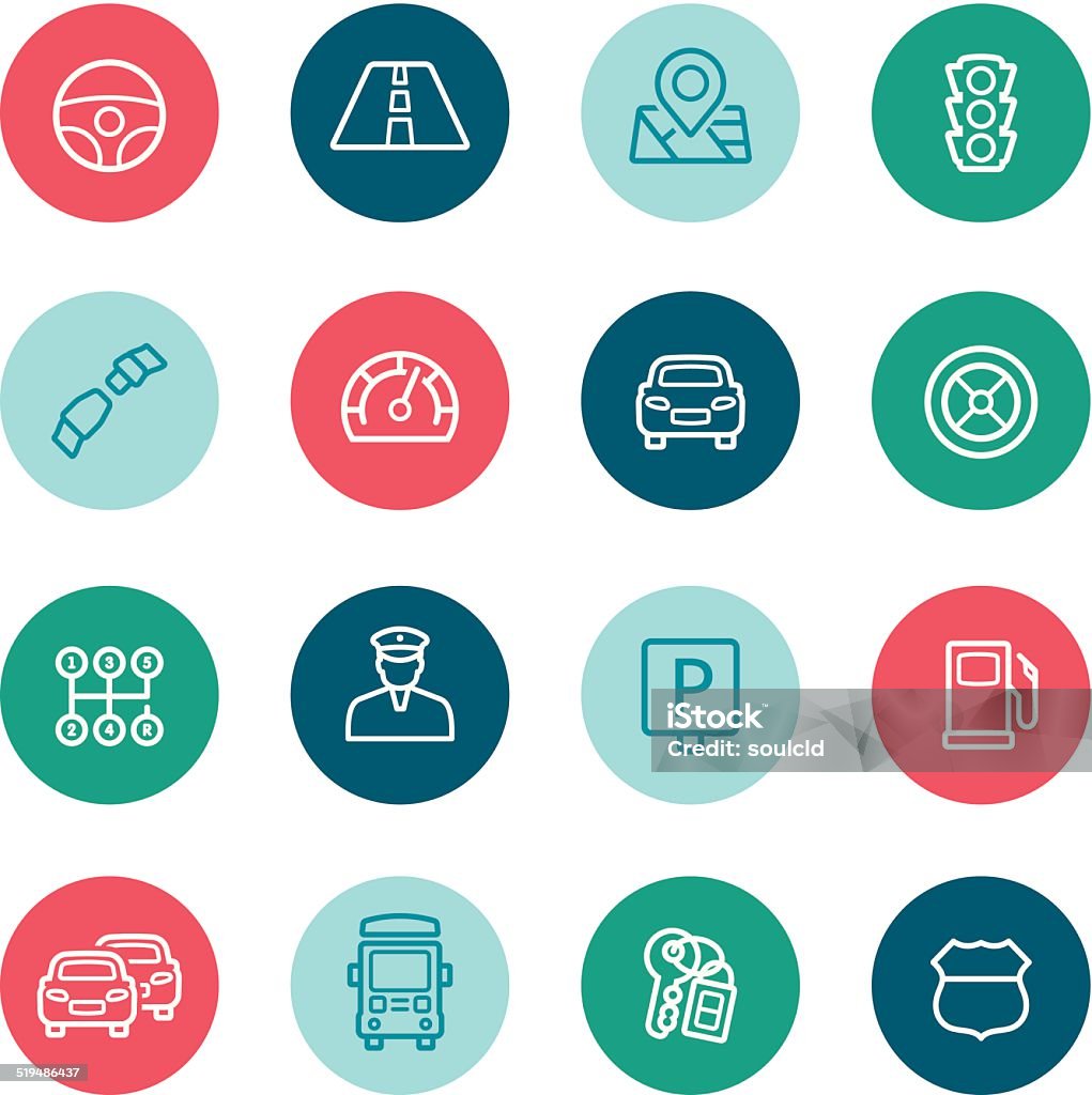 Traffic Icons Line traffic icons Driving stock vector