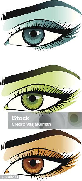 Ilustración de Azules Verdes Y Marrones Ojos y más Vectores Libres de Derechos de Adulto - Adulto, Azul, Azul turquesa