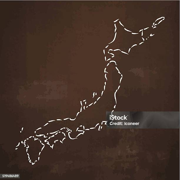 Ilustración de Mapa De Japón Sketched Sobre Metal Oxidado Fondo y más Vectores Libres de Derechos de Anticuado - Anticuado, Asia, Blanco - Color