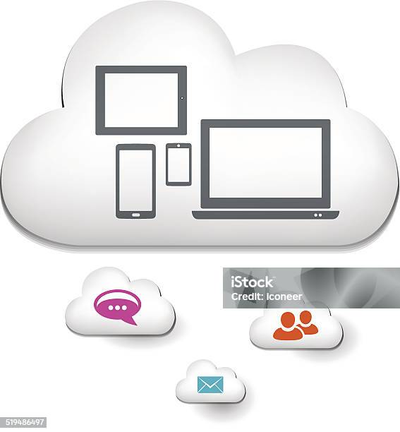 Cloud Computing Illustrattion Globale Kommunikation Stock Vektor Art und mehr Bilder von Ausrüstung und Geräte