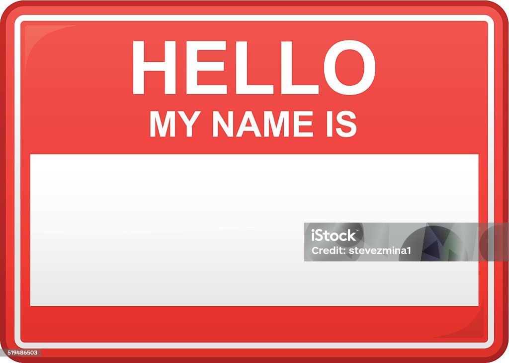 Hello My Name Is - arte vectorial de Identidad libre de derechos