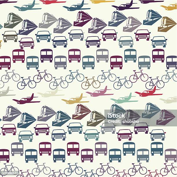 Ilustración de Patrón De Fondo Abstracto De Color De Transporte y más Vectores Libres de Derechos de Abstracto - Abstracto, Autobús, Bicicleta
