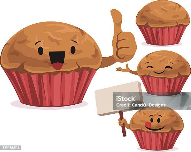 Muffin Cartoon Set C Stock Illustration - Download Image Now - Muffin, Cute, Agreement