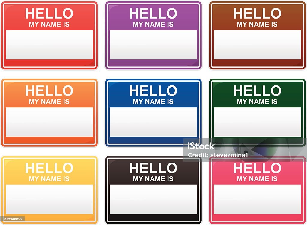 Hello My Name Is - arte vectorial de Pegatina de parachoques libre de derechos