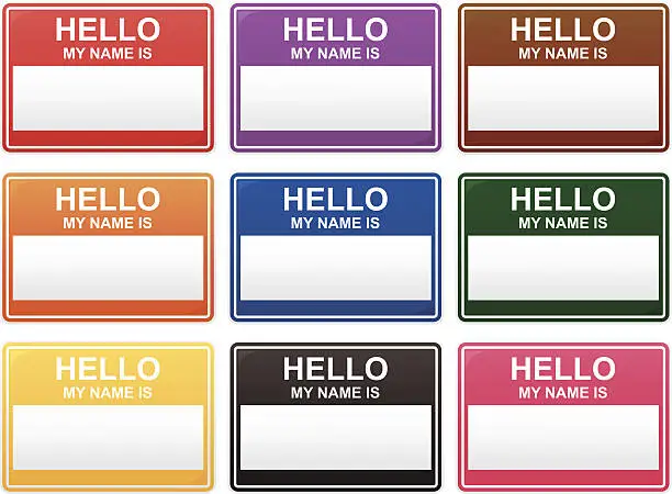 Vector illustration of Hello My Name Is