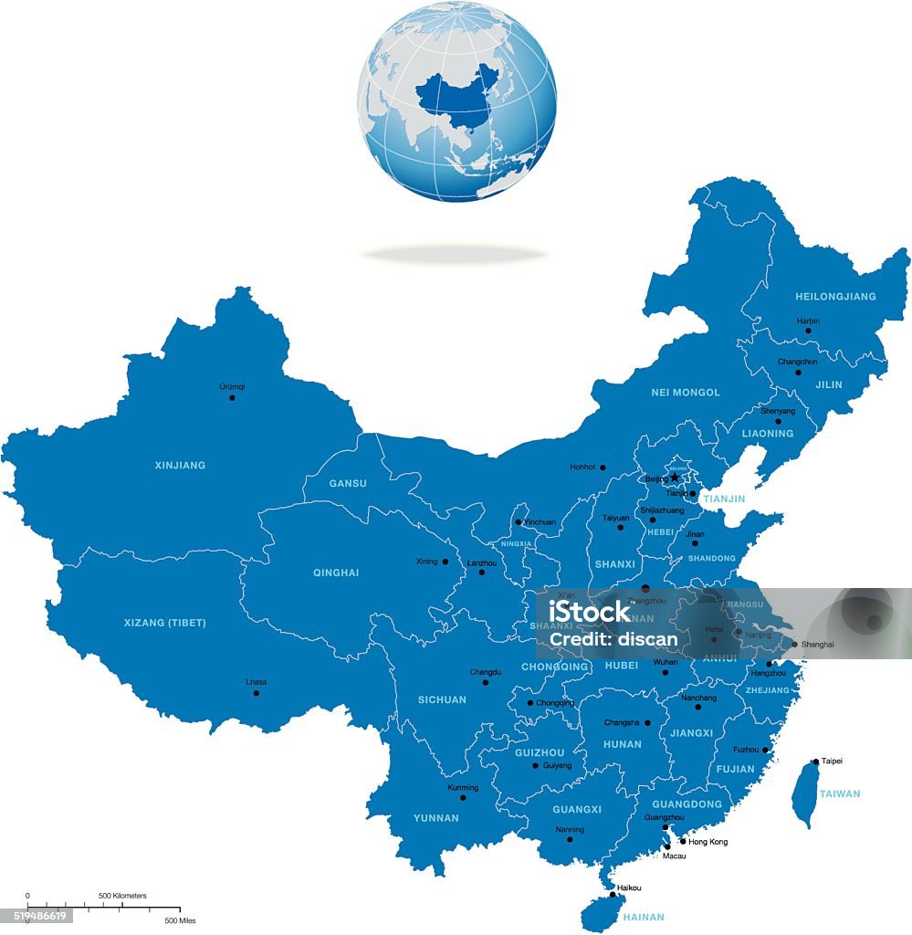 Mapa de China - arte vectorial de Mapa libre de derechos