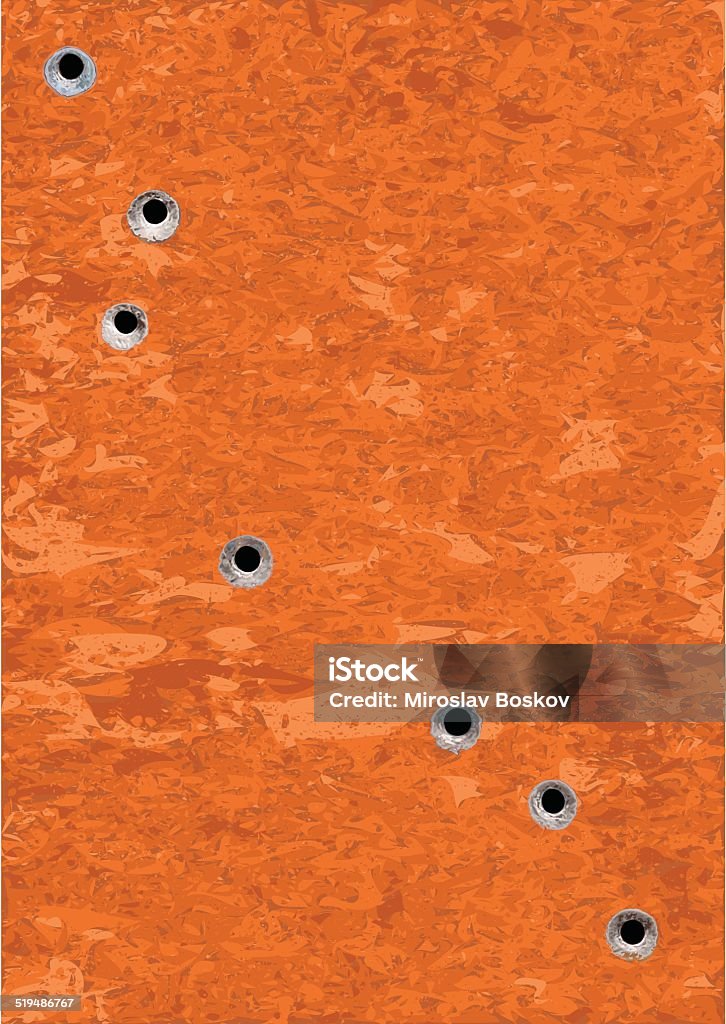 Bullet Riddled Square Bullet Riddled Rusty Metal Plate Vector Illustration Stock Illustration ...
