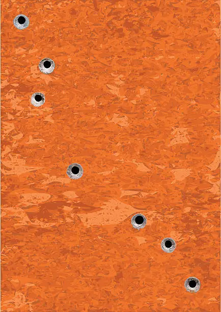 Vector illustration of Bullet Riddled Rusty Metal Plate – Vector Illustration