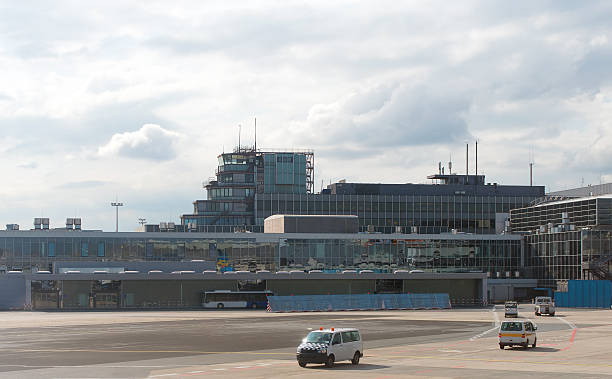istock International airport. View from the plane. 519487135