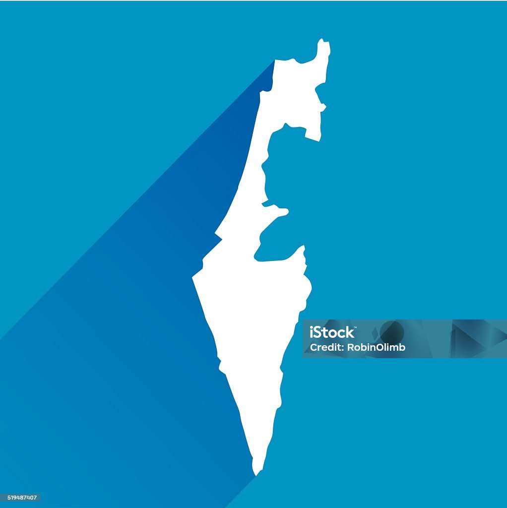 Azul Israel mapa Icon - arte vectorial de Asia libre de derechos