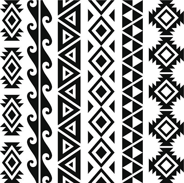 aztec muster - north american tribal culture stock-grafiken, -clipart, -cartoons und -symbole
